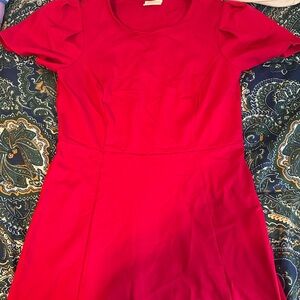 Christian Siriano Fuchsia Short-Sleeve Maxi Dress